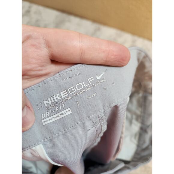 Nike Golf Mens Solid Gray Stretch Dry Fit Straight Leg Chino Pants Size 34X34 - Picture 3 of 9